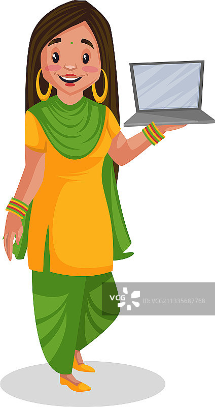 旁遮普邦女孩卡通图片素材