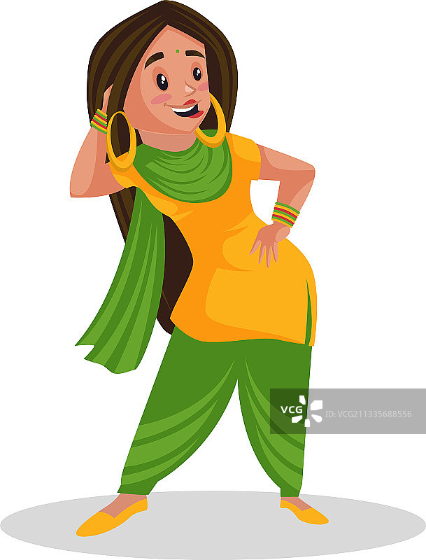 旁遮普邦女孩卡通图片素材