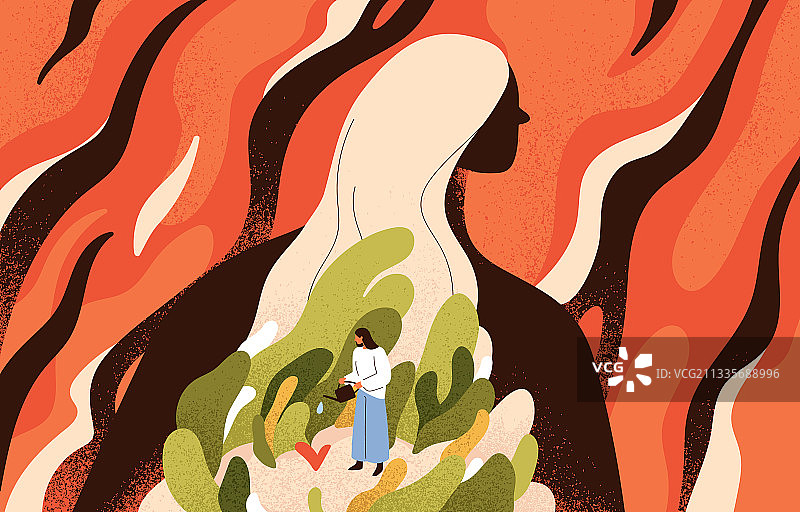 精神健康的精神恢复自我概念图片素材