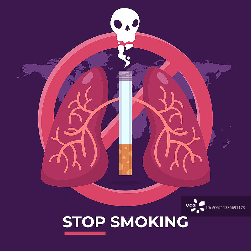 扁平风格世界无烟日图片素材