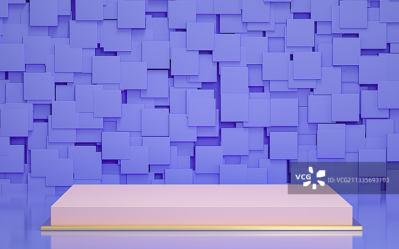 蓝色产品展台三维场景图片素材
