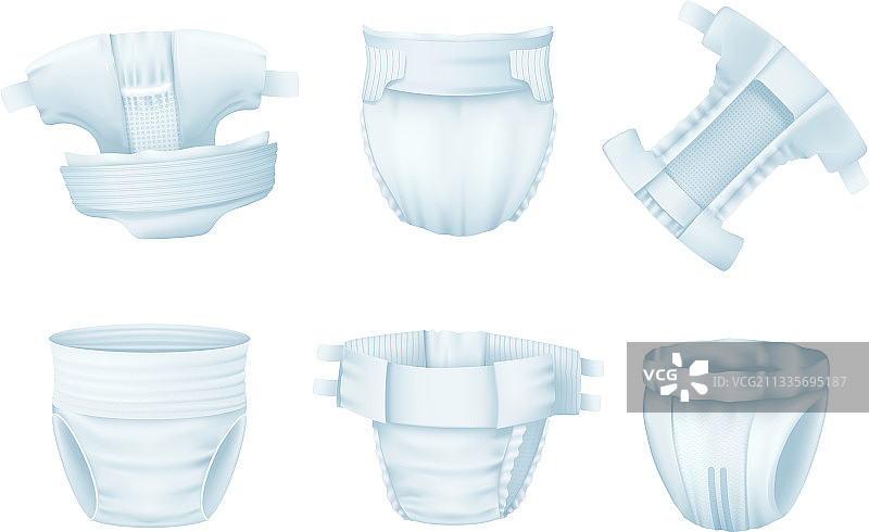 逼真的尿布，柔软洁净的新生儿用品图片素材