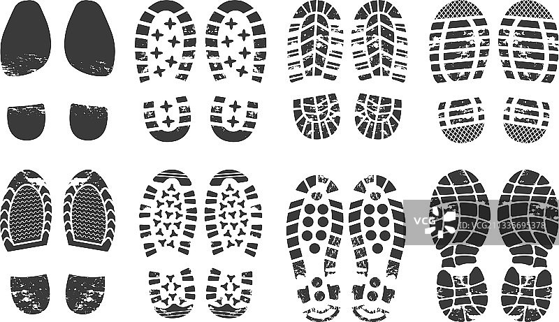 人类脚印鞋子轮廓图片素材