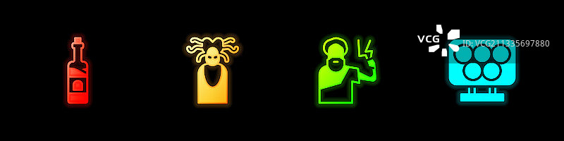 瓶装葡萄酒美杜莎戈耳工宙斯图片素材