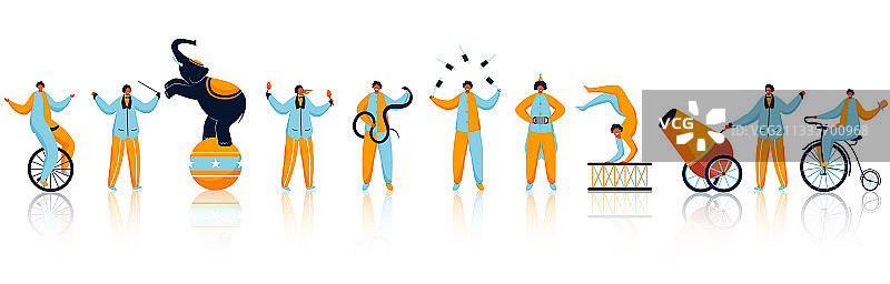 马戏团特技演员或男人角色表演图片素材