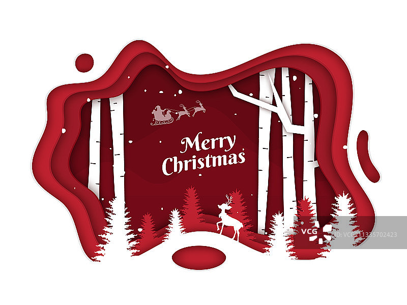 红白纸层剪切背景图片素材