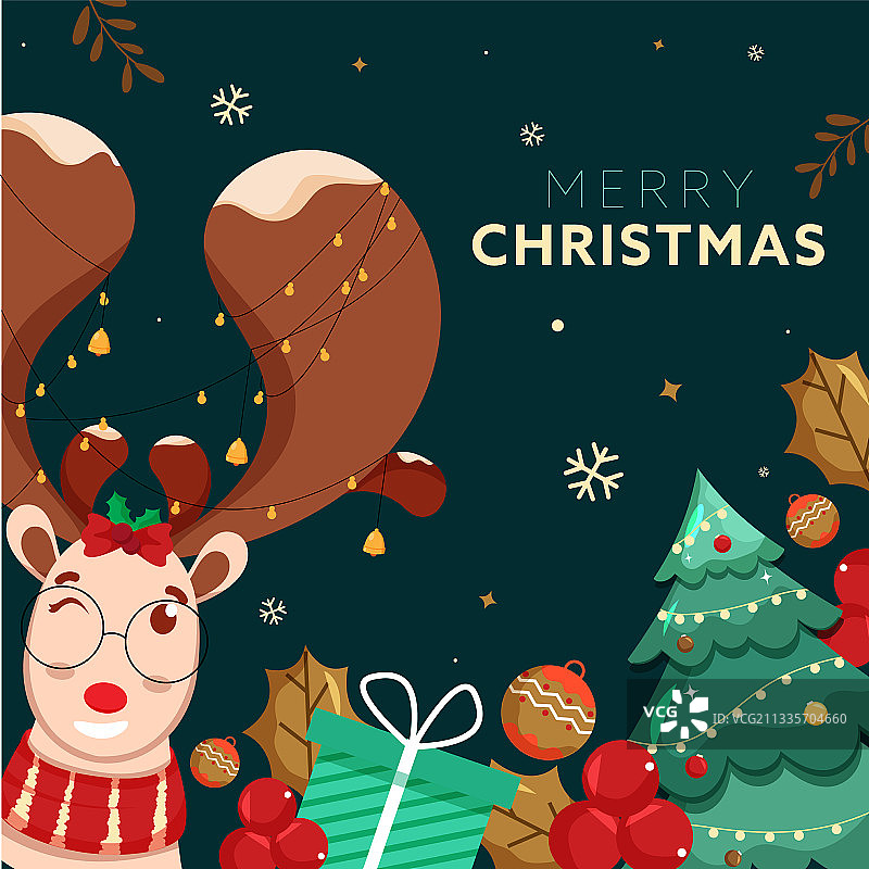 卡通圣诞快乐海报设计图片素材