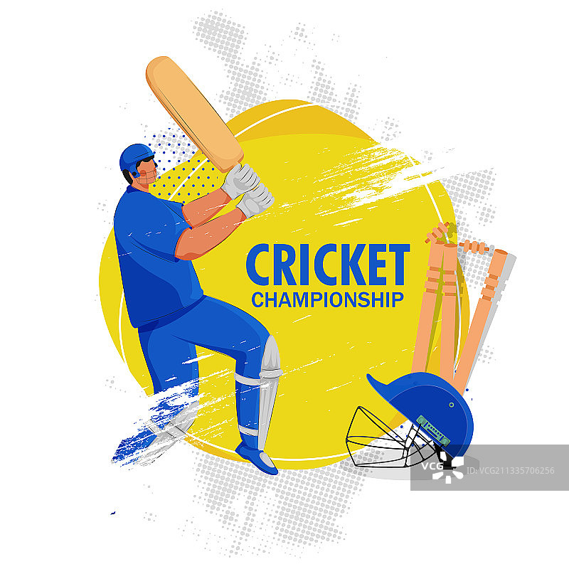 卡通板球击球手角色图片素材