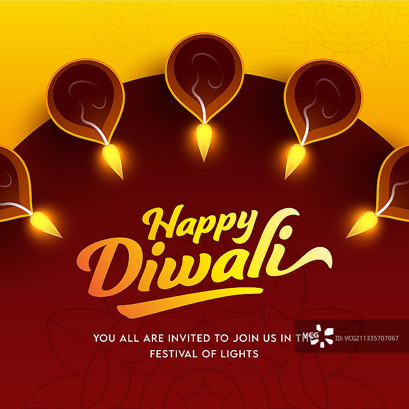 俯视点亮的油灯diya装饰图片素材