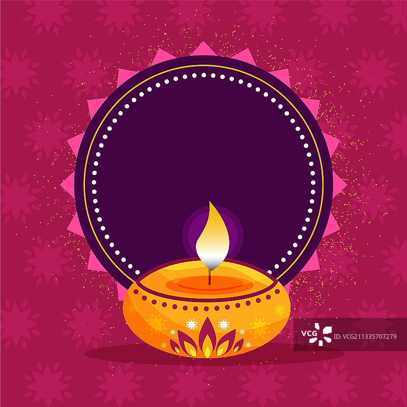 带紫色背景的照明油灯图片素材