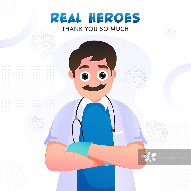 卡通人物感谢信图片素材