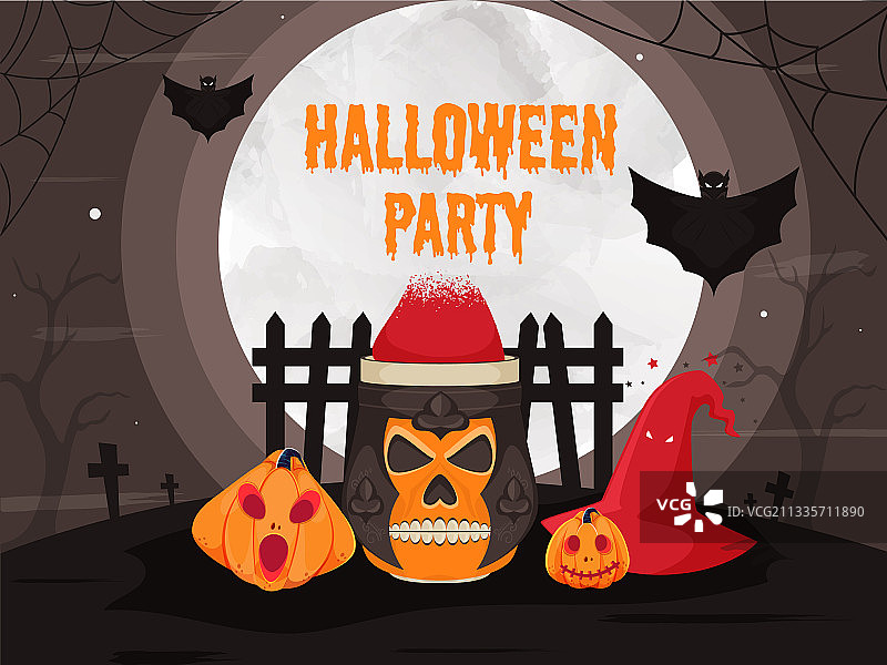 蝙蝠万圣节派对滴落字体图片素材