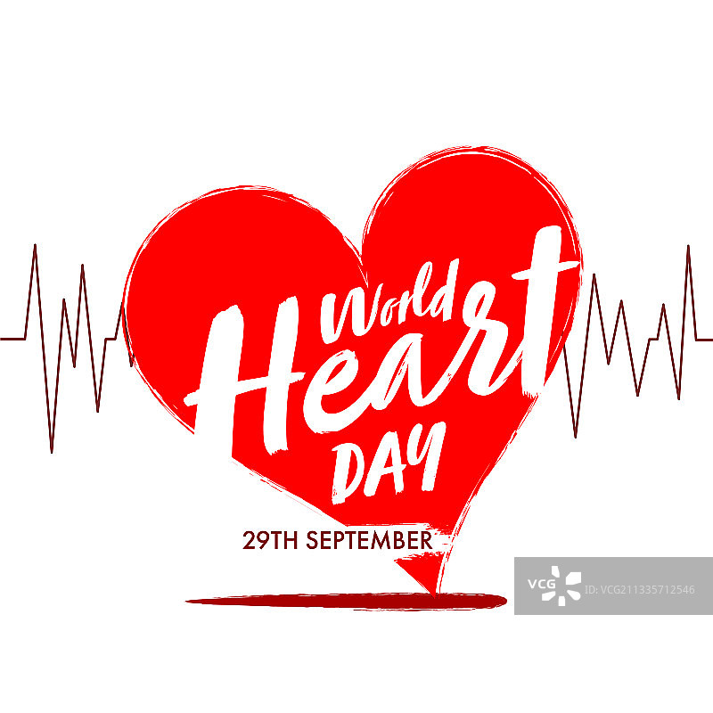 世界心脏日红色心跳字体图片素材