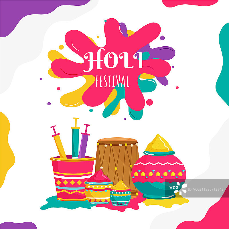 洒红节庆祝海报设计图片素材