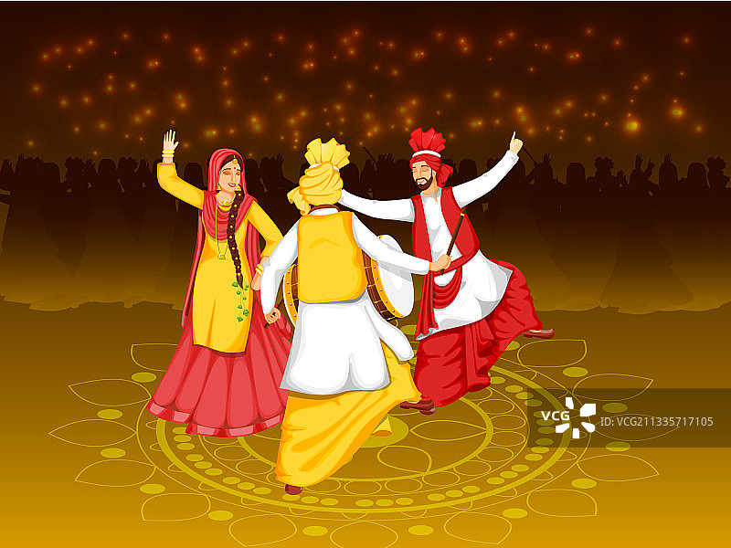 旁遮普人跳着巴哈拉舞图片素材