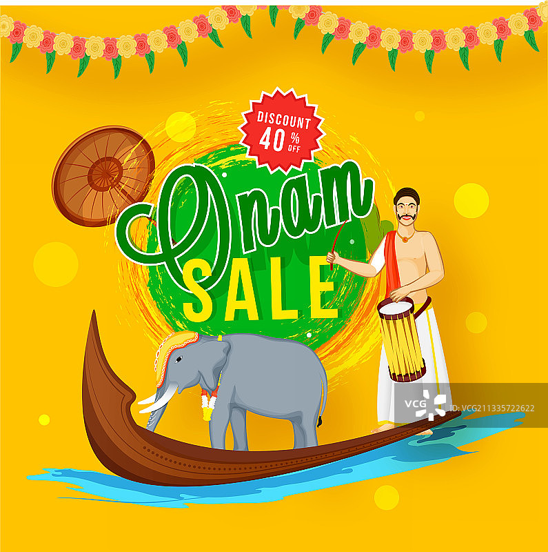 欧南节促销海报，40%折扣图片素材
