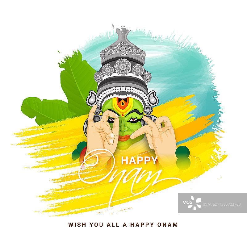 卡塔卡利舞者与香蕉叶图片素材