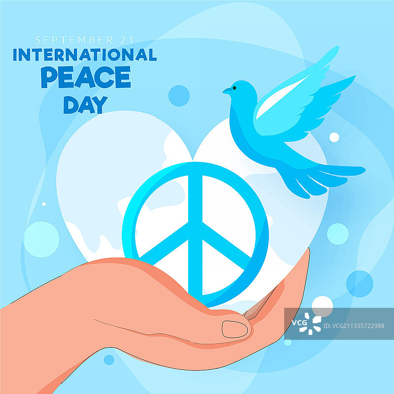 人手拿着鸽子与和平标志图片素材