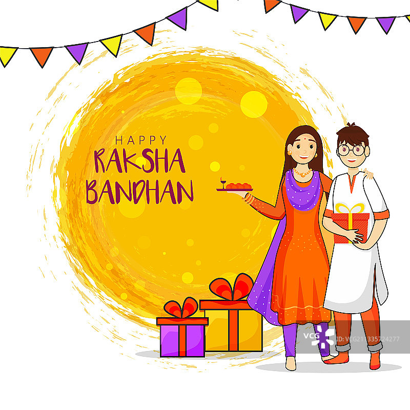 卡通人物少年与少女图片素材