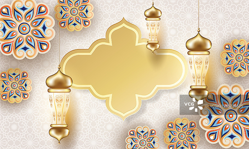 贴纸装饰的阿拉伯图案背景图片素材