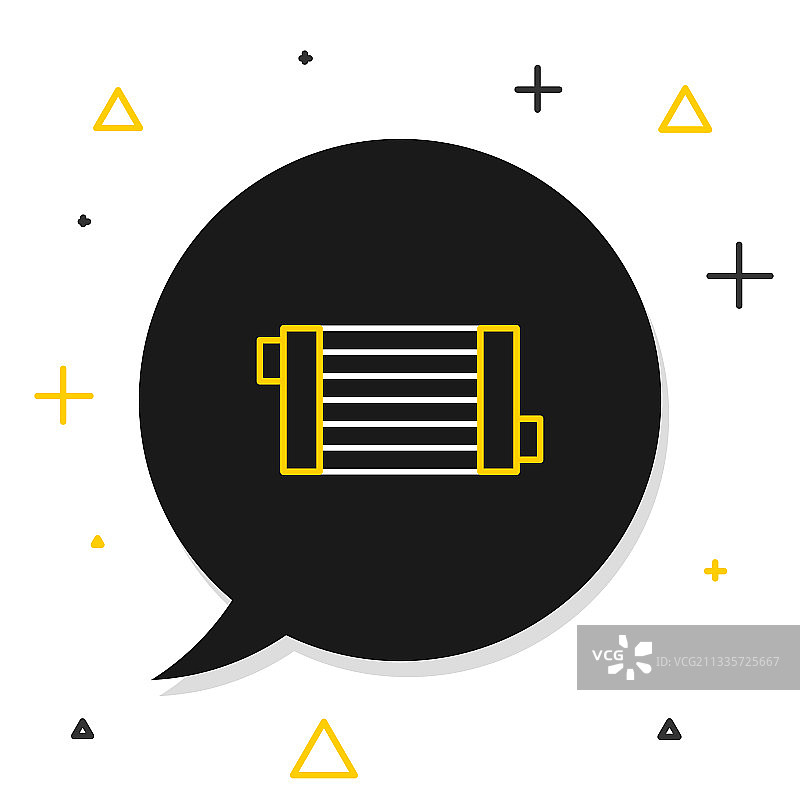 汽车散热器冷却系统线条图标，已隔离图片素材