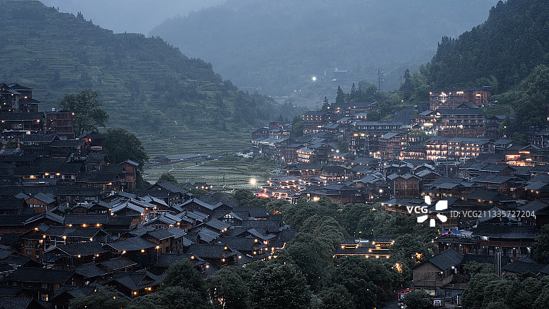 点点灯火图片素材