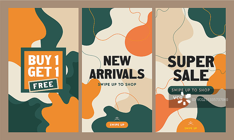 抽象Instagram快拍模板或宣传单合集图片素材