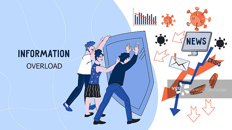 信息过载网页banner扁平风格图片素材