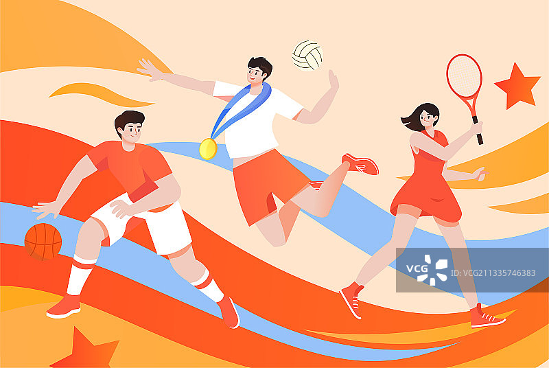运动会比赛插画图片素材