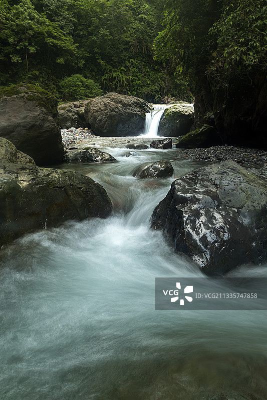 自然野趣清澈溪流图片素材