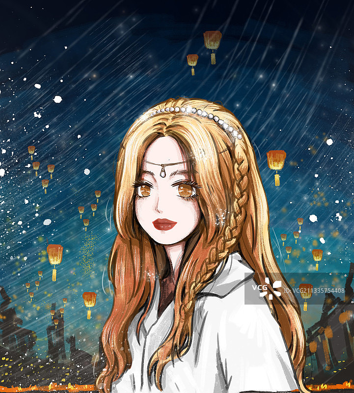 半身少女图片素材