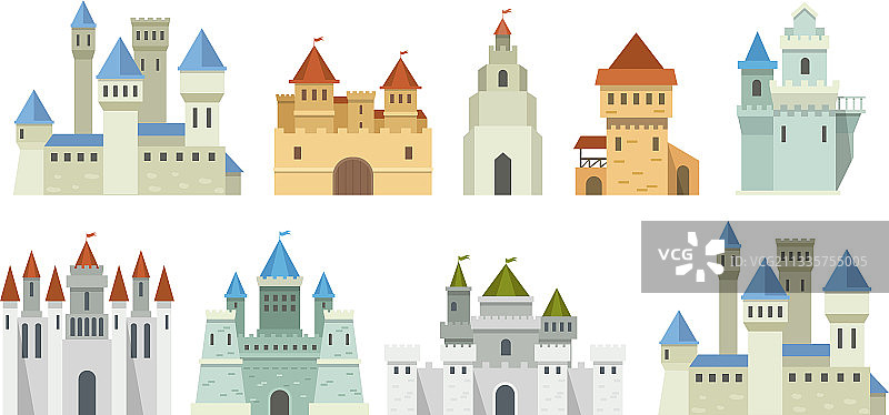 中世纪城堡塔楼童话场景图片素材