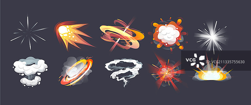 游戏漫画爆炸效果帧动画图片素材