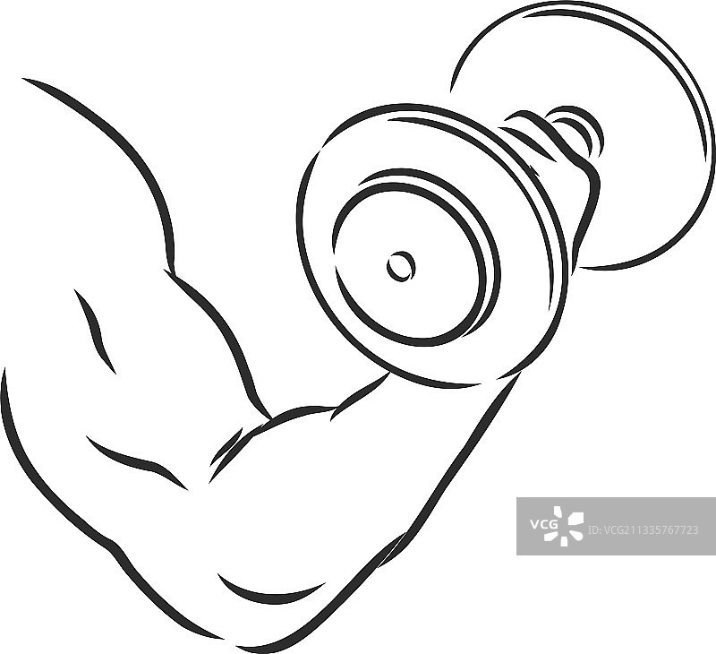 手臂肱二头肌握哑铃图标图片素材