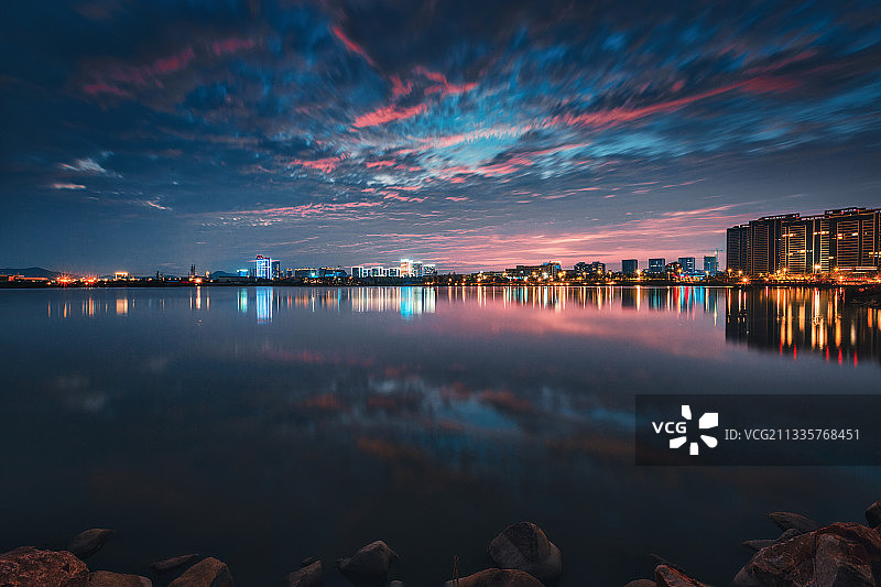 落日余晖+九龙湖（南京江宁）图片素材