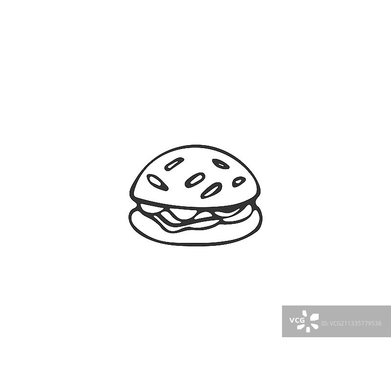 手绘汉堡单个元素图片素材