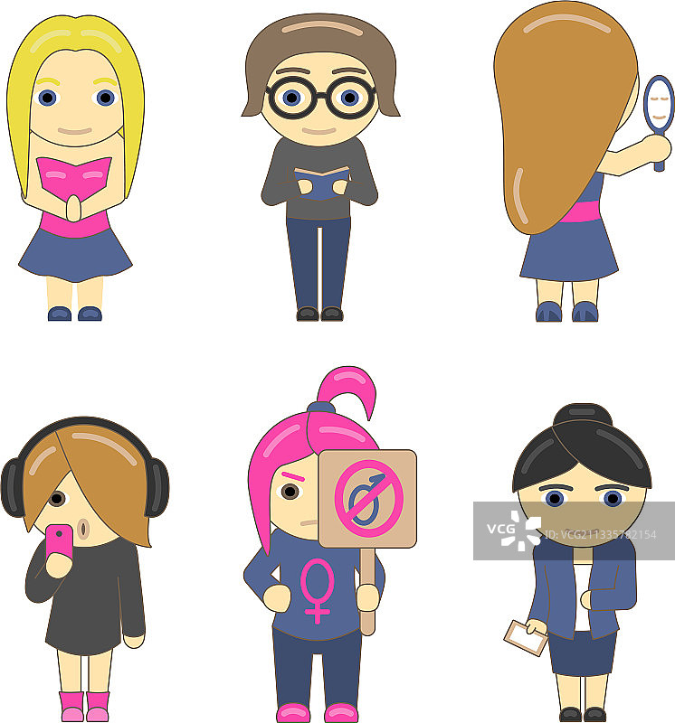 不同类型女孩图片素材