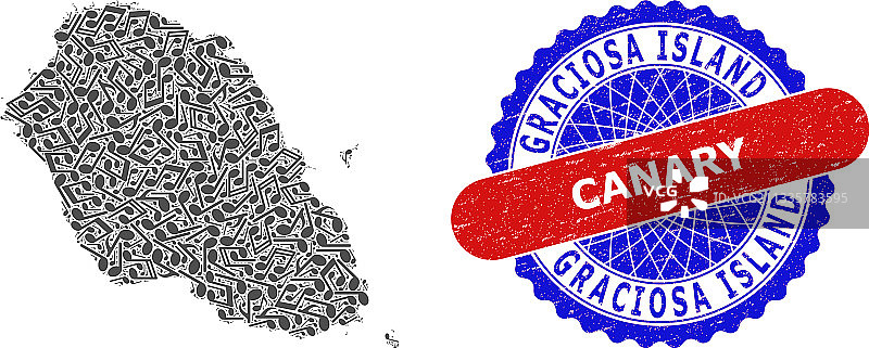 格拉西奥萨岛地图的音符图案图片素材