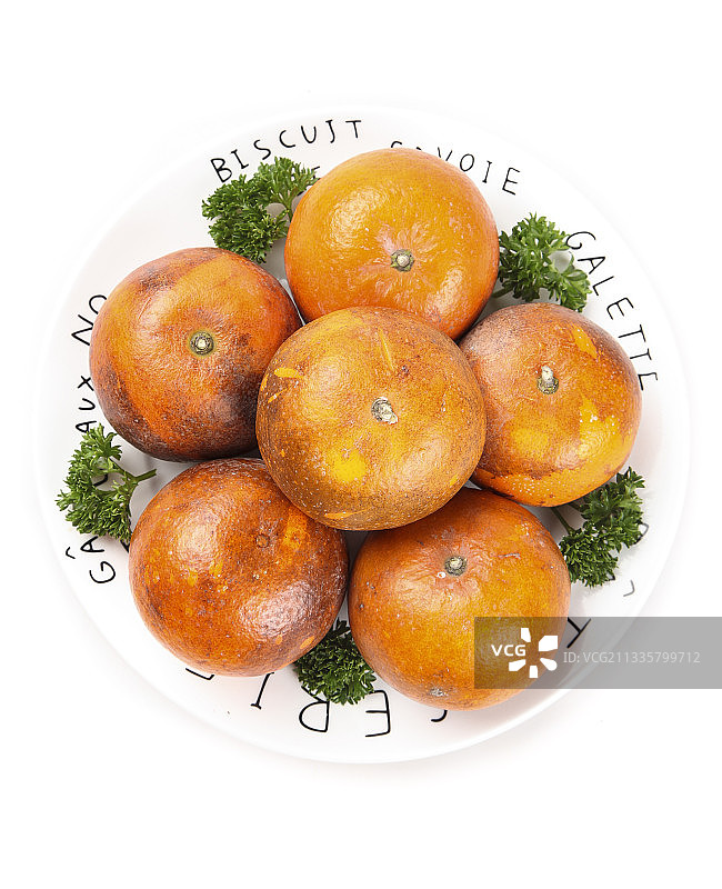 白底上放着新鲜乌柑图片素材