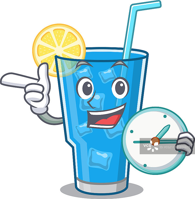吉祥物设计：蓝色泻湖鸡尾酒图片素材