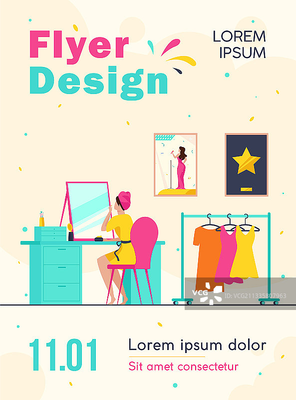 名人在化妆间准备演出图片素材