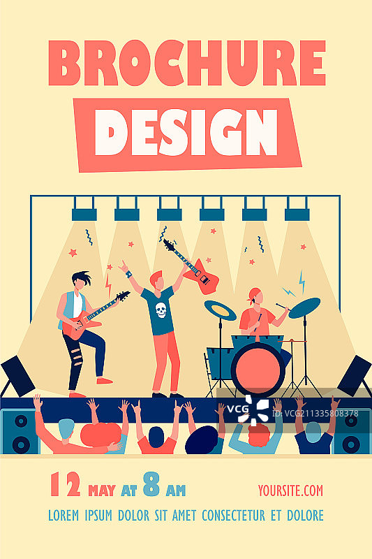 著名摇滚乐队演奏和演唱图片素材