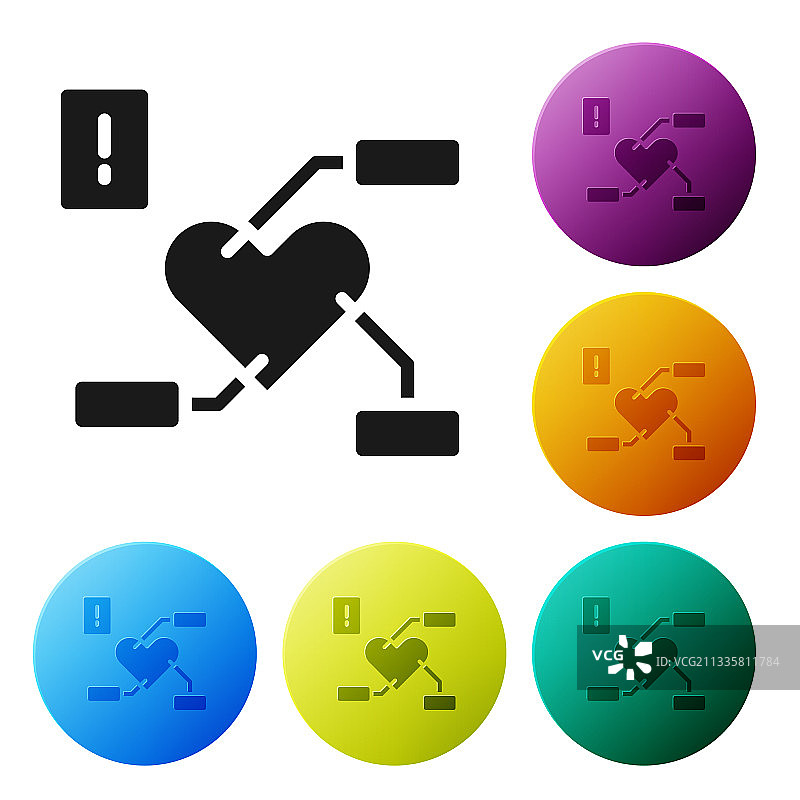 黑色健康爱心图标图片素材