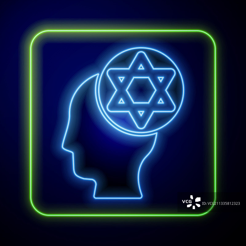 霓虹灯东正教犹太帽子图标图片素材