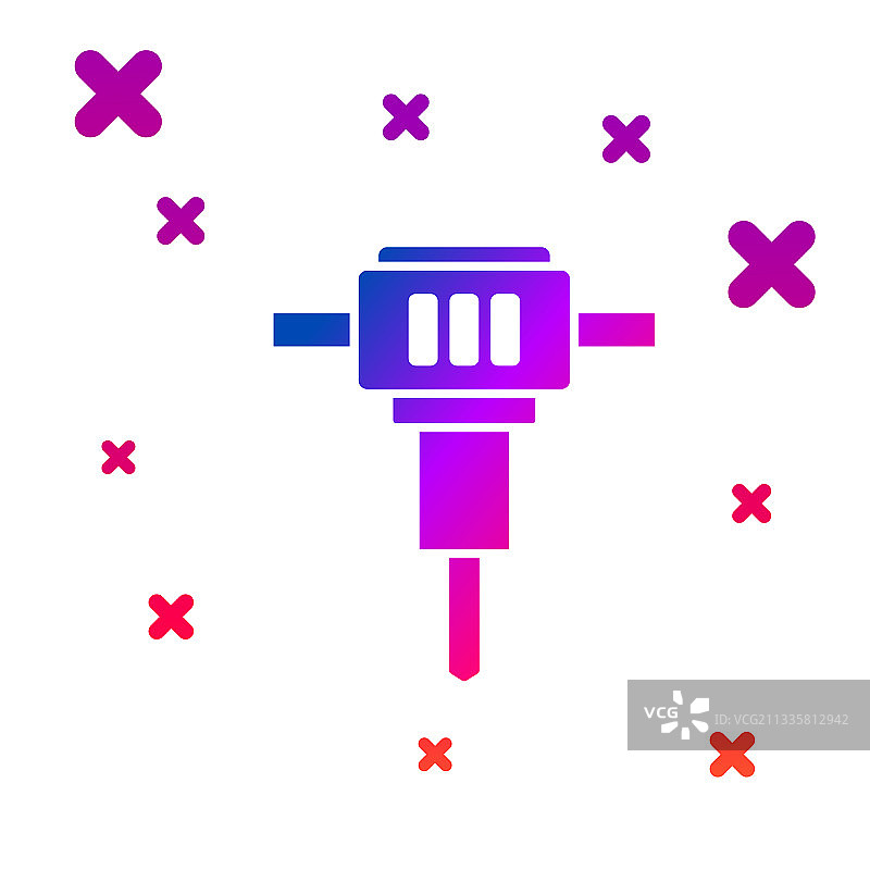 彩色建筑手提钻图标图片素材