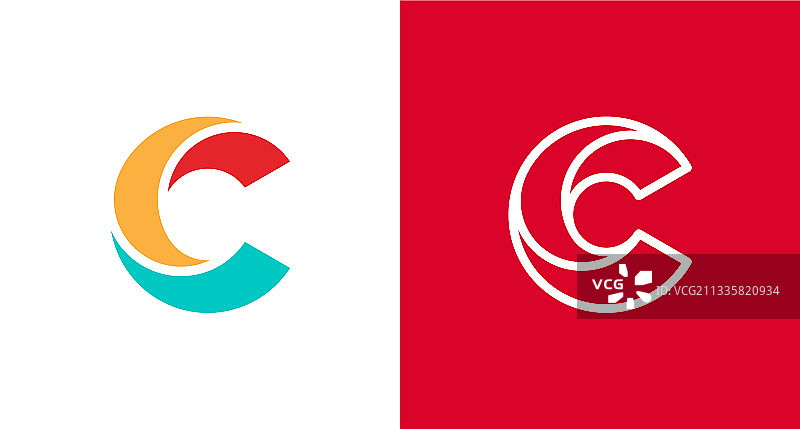 现代简约分层字母C标志图片素材