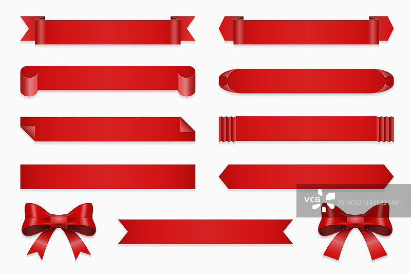 周年纪念彩带横幅和蝴蝶结图片素材