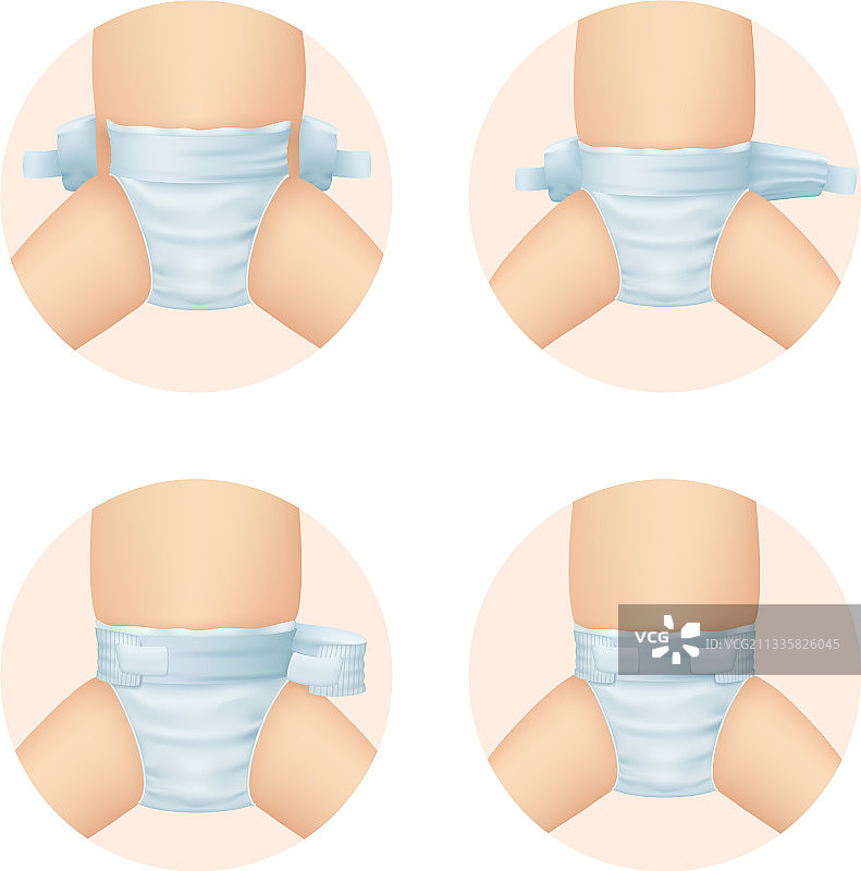 逼真更换尿布步骤图片素材