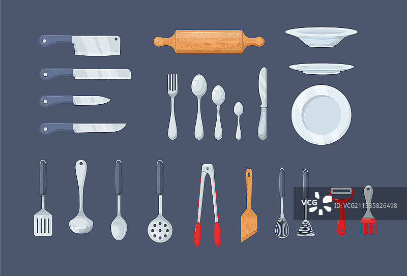 烹饪用房屋炊具餐具套装图片素材