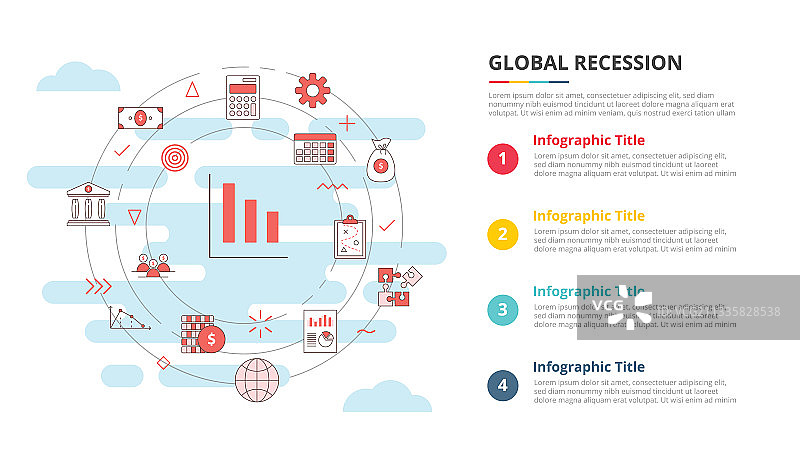 商业衰退信息图概念图片素材